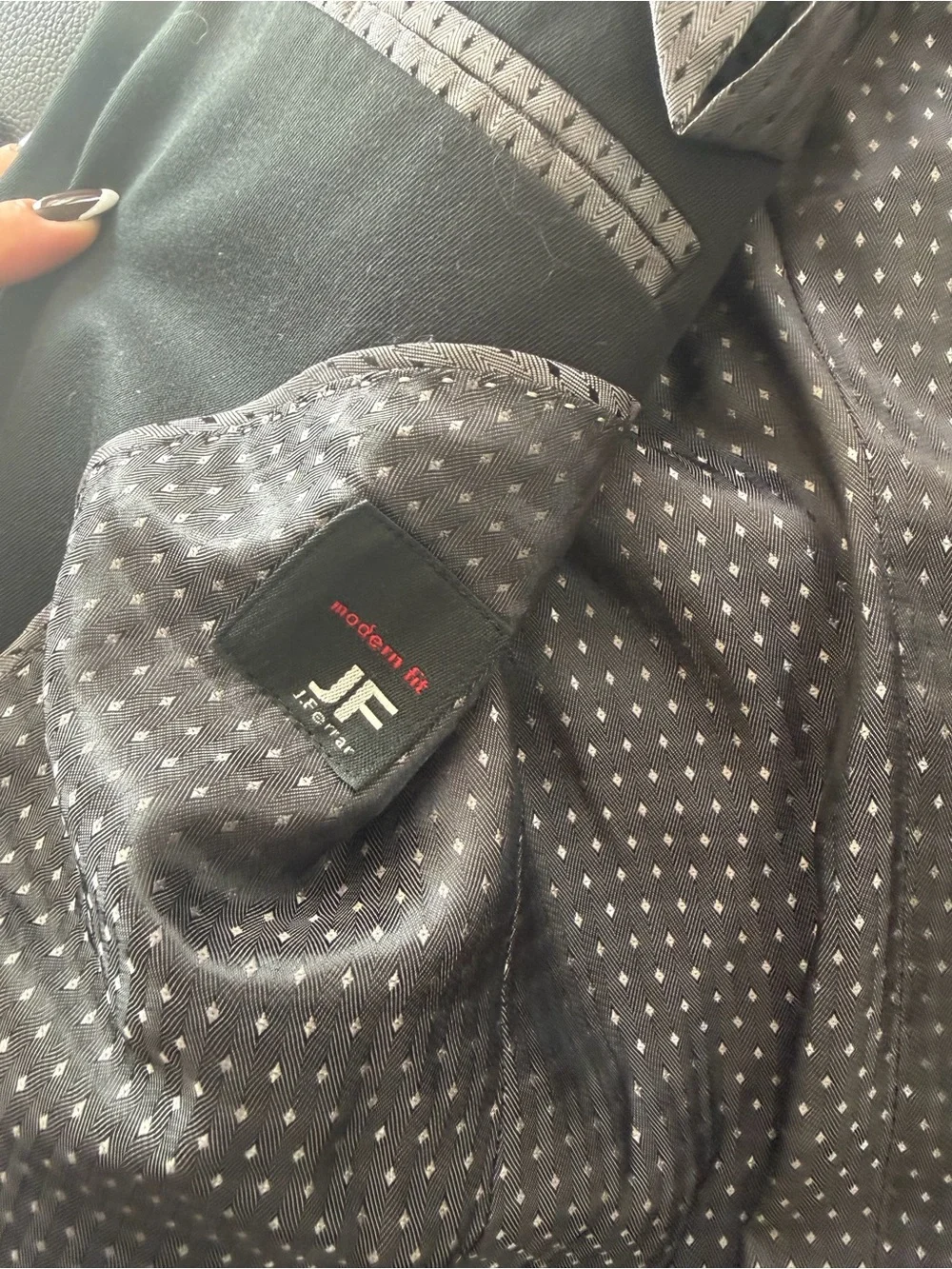 jf j.ferrar Black Men's Three-Button Sport Coat Blazer